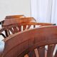 Set of 4 Vintage Bentwood Bar Stools, Brown Leather Seat, Nailhead Trim