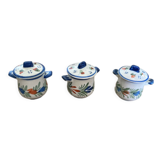 Set of 3 henriot pots