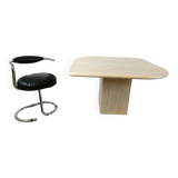 Table à manger vintage en travertin, 1970