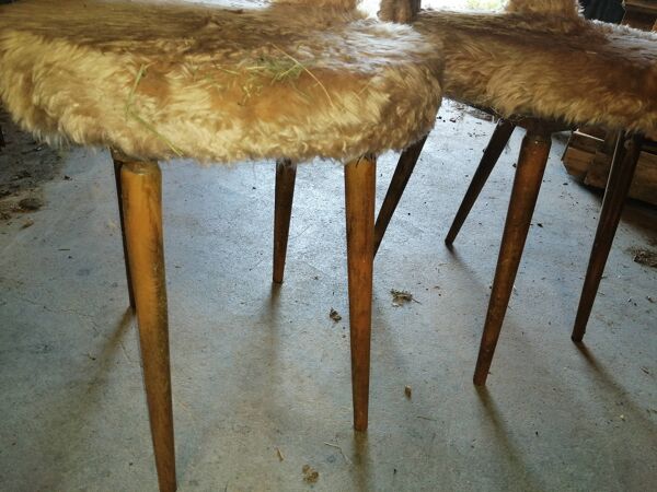 Paire de fauteuils moumoute