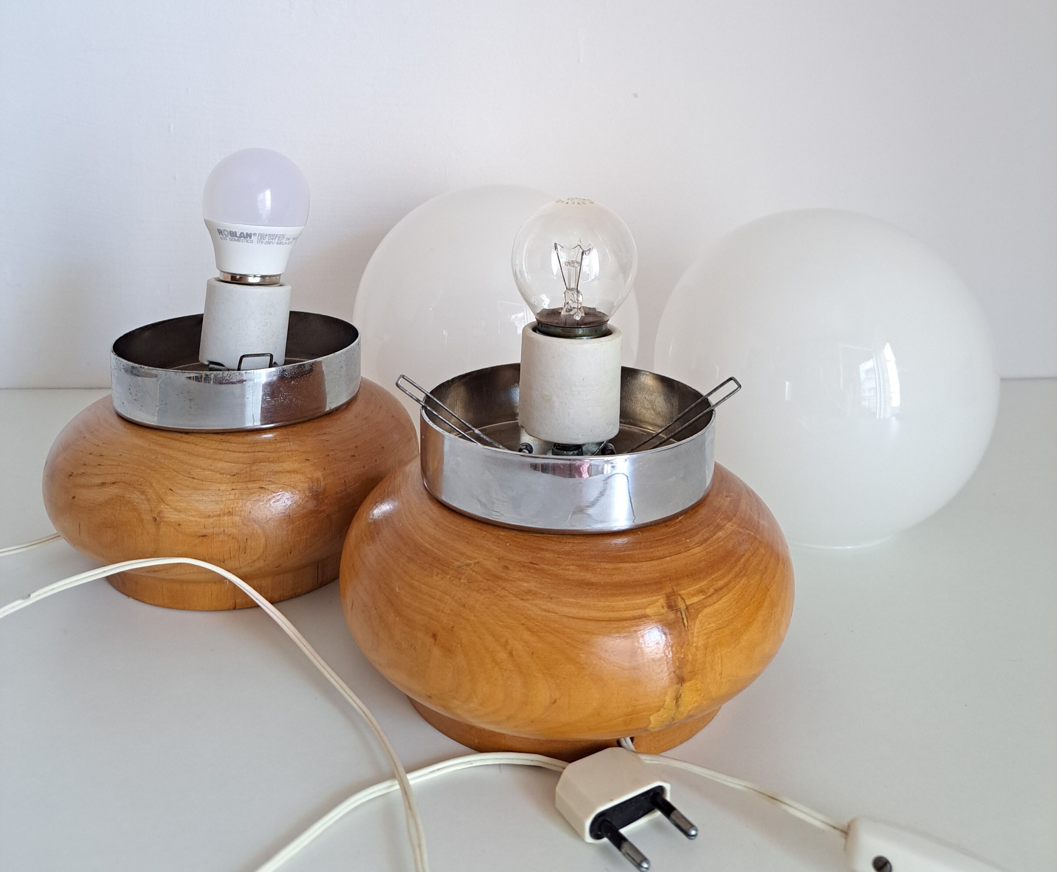 Paire de lampes de chevet vintage
