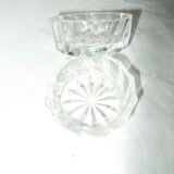 Salière and pepper in chiseled glass