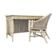 Vienna straw bamboo chair desk set modern vintage 80s design