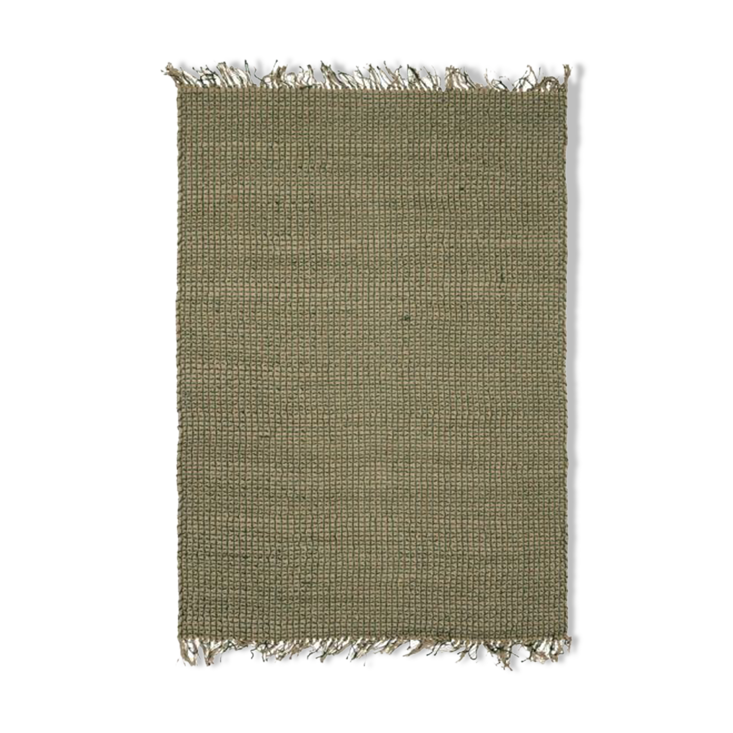 Tapis en jute et coton vert 190 x 290 cm