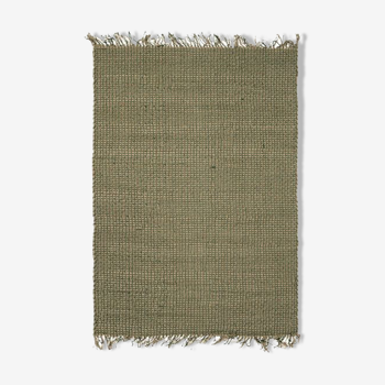 Green jute and cotton rug 190 x 290 cm