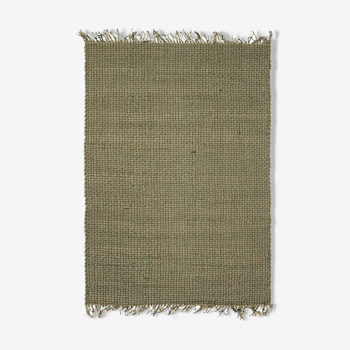 Tapis en jute et coton vert 190 x 290 cm