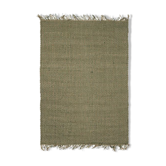 Green jute and cotton rug 190 x 290 cm