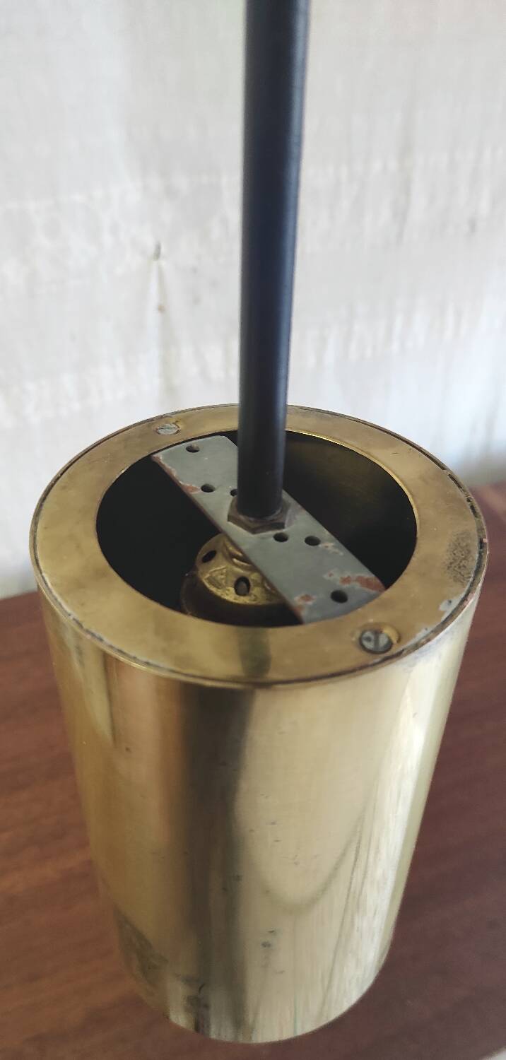 Modernist design pendant light in metal and brass - 50s/60s