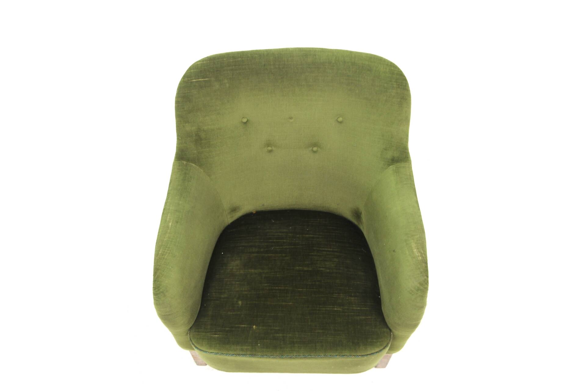Scandinavian velvet armchair, suede, 1950