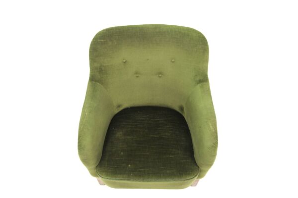 Fauteuil scandinave en velours, suède, 1950