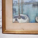 Old watercolor painting on paper signed F. Reys