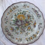 Pair of plates in Angoulême earthenware dated and signed nineteenth century