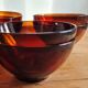 Set de 6 bols en verre ambré arcopal