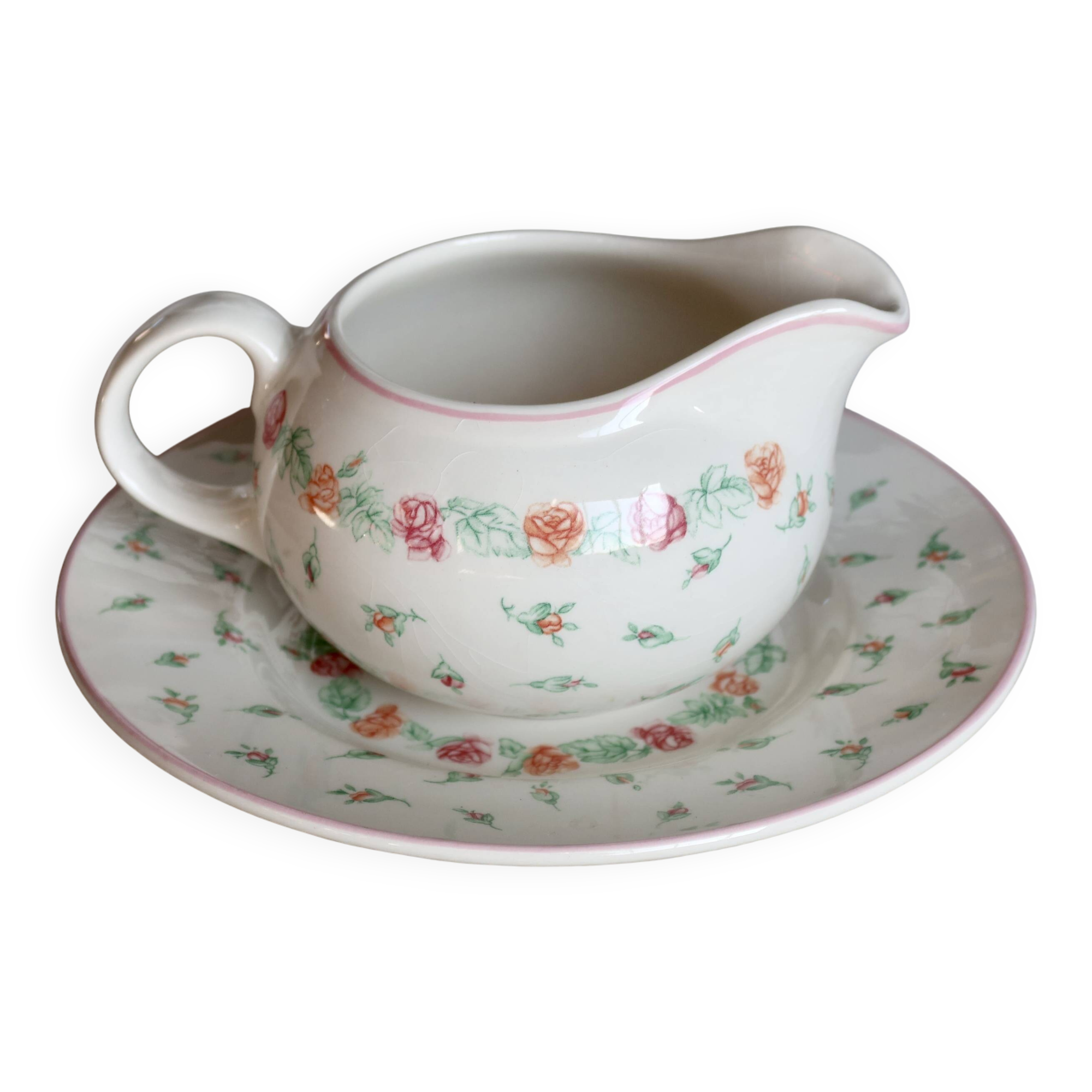 Pot à lait vintage en porcelaine anglaise Laura Ashley - Motif Rosebud