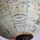 Antique French terrestrial globe – Chrome Art Deco base – Circa 1930 – Cart