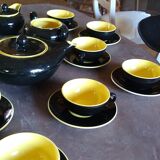 Tea set of Villeroy and Boch, Biarritz model, black and yellow