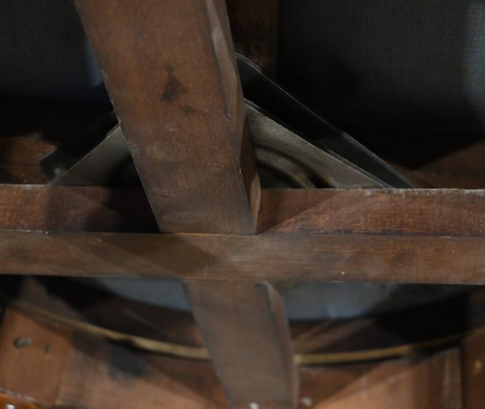 Beech Swivel Office Armchair, Louis XVI style – Late 19th century