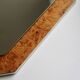 70s mirror, burl wood, metal frame