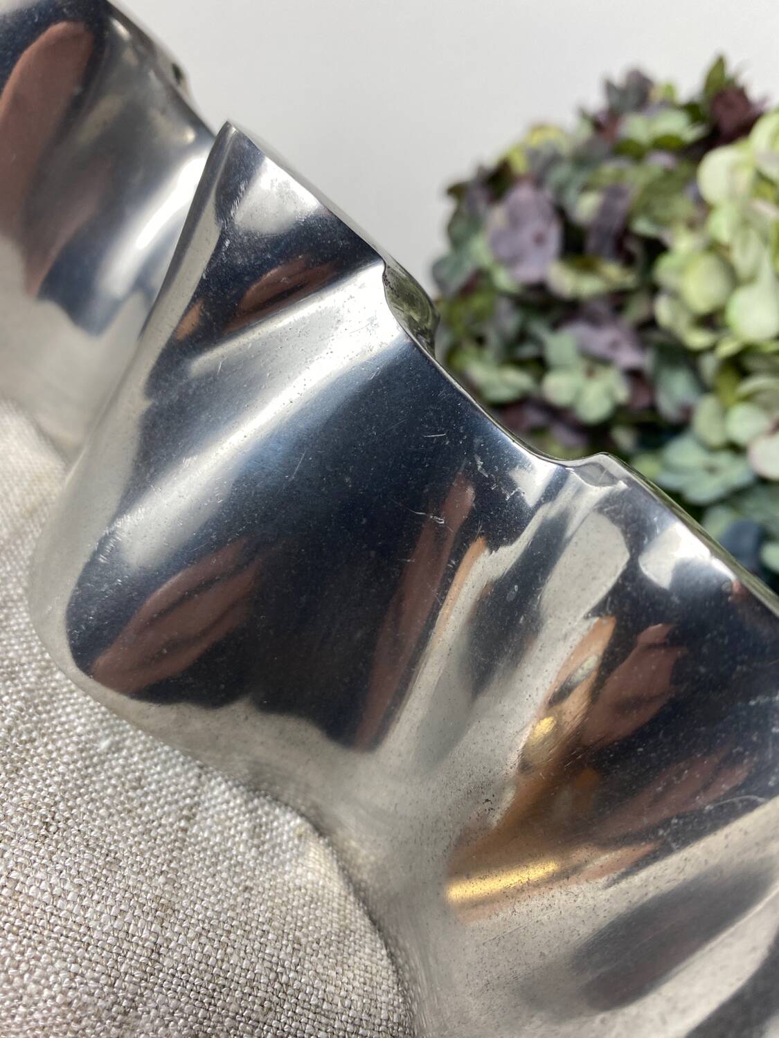 Brushed aluminum candle holder