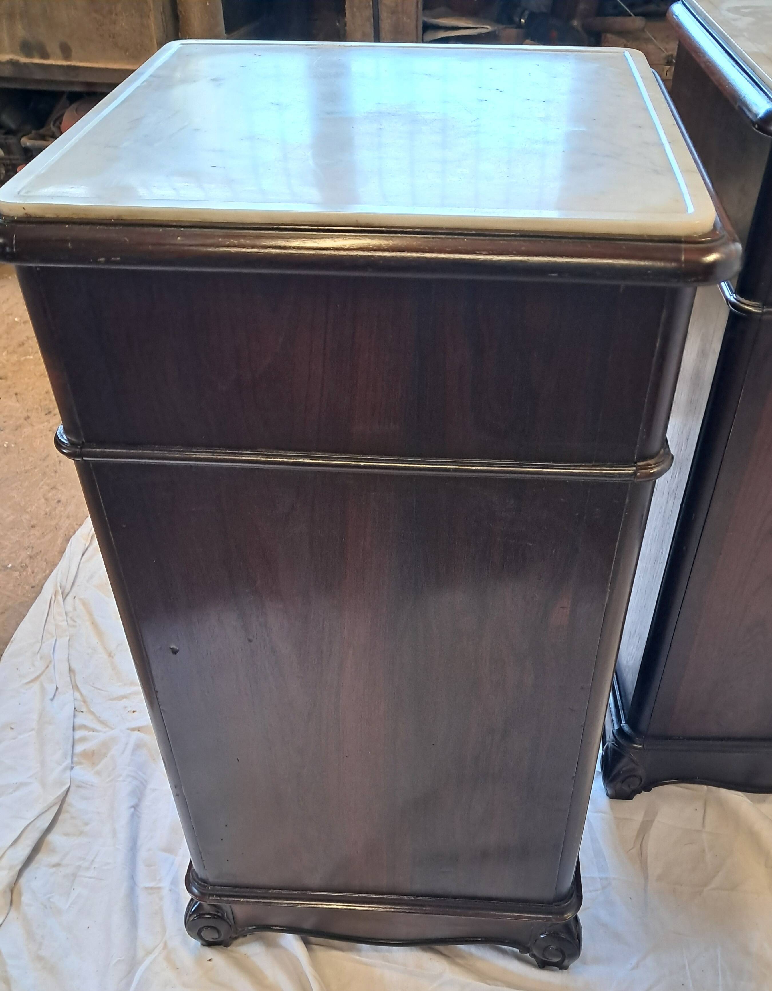Pair of 19th century rosewood bedside tables
