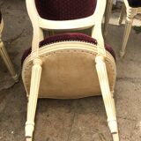 Set of 6 Louis XVI style chairs in patinated wood