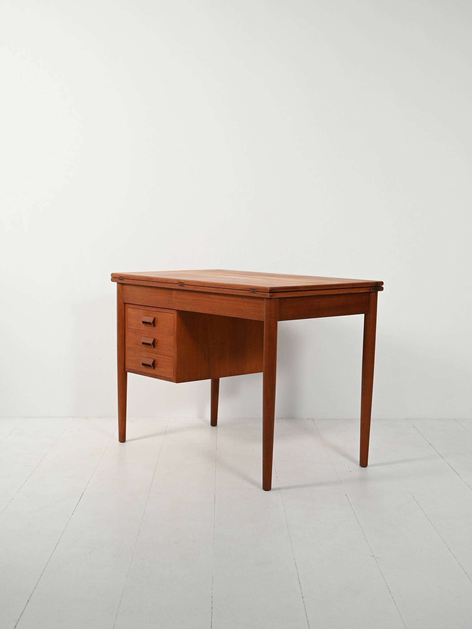 Scandinavian vintage teak flip-top desk