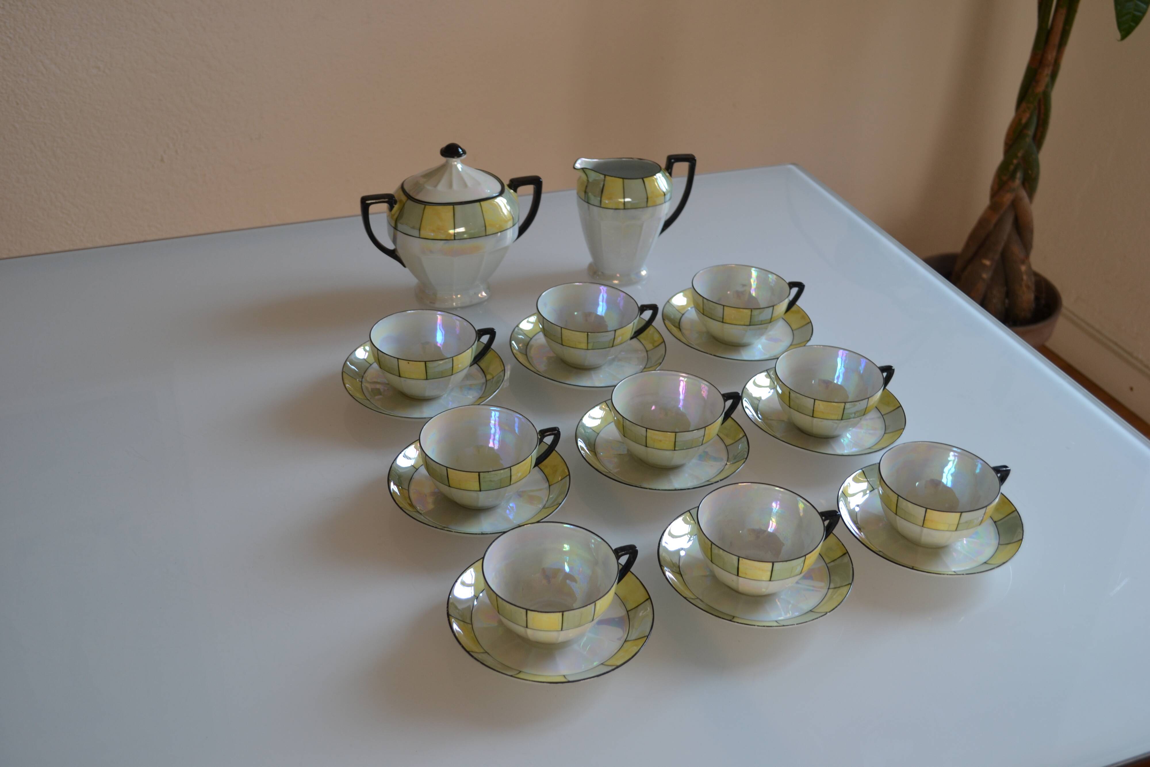 Art Deco porcelain tea or coffee set Czechoslovakia 1930