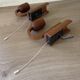 Pair of Scandinavian teak wall lights, Dolmus, 70s