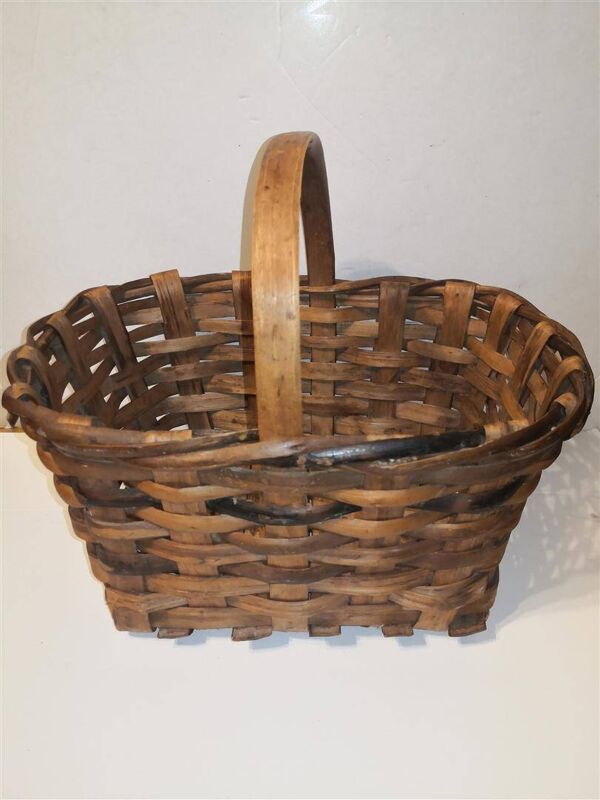 Rare ancien panier en bois rétro rétro vintage / XXème