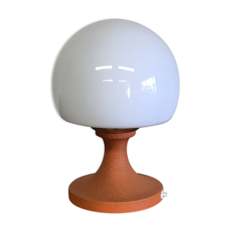Lamp 70s metal and opaline
