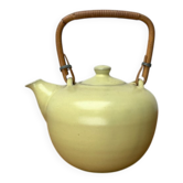 Mid-century ceramic teapot with bamboo handle, 1960s.