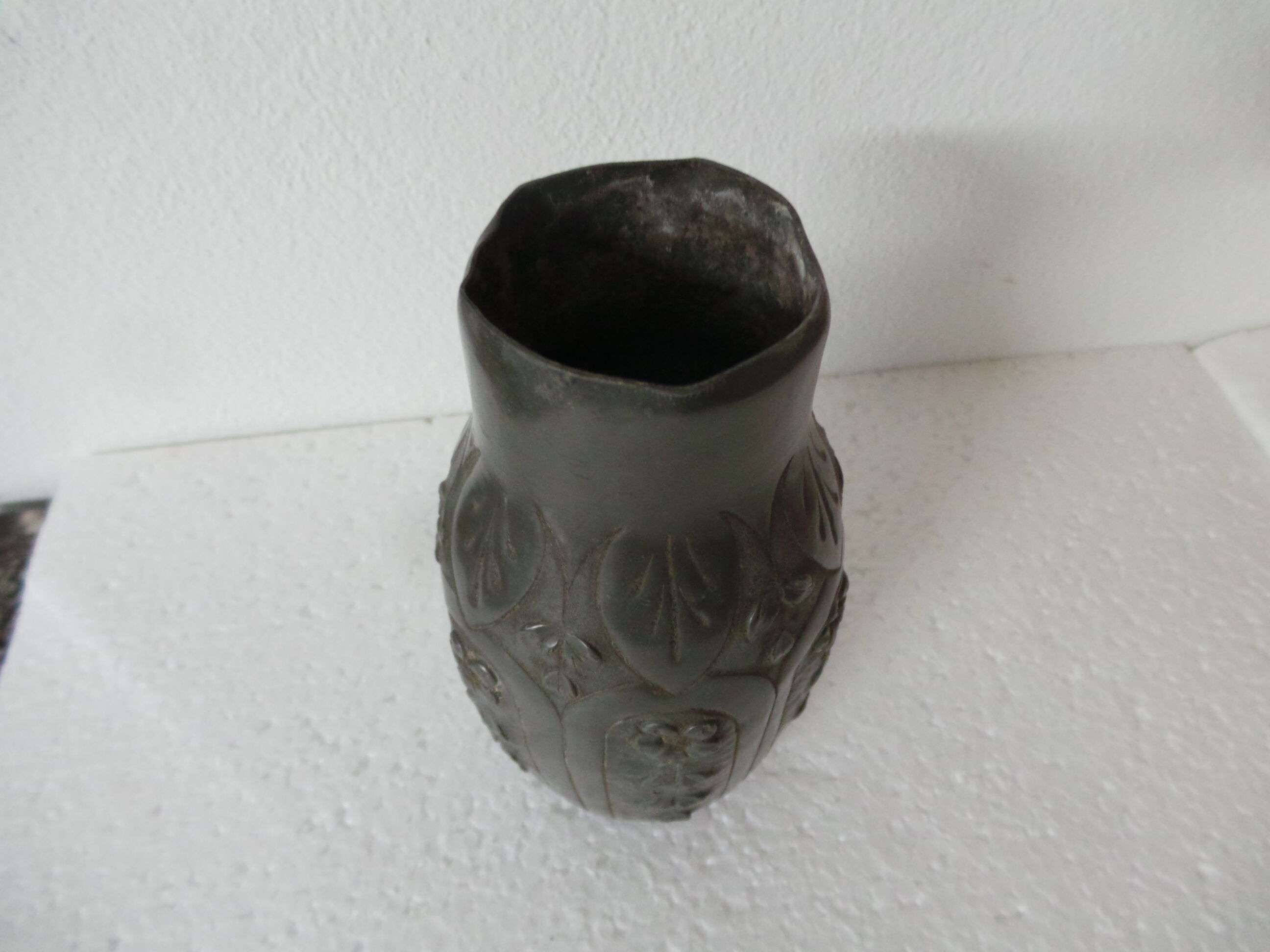Vase in etain decor floral the french etain