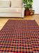 Handwoven vintage accent geometrical rug, colorful wool
