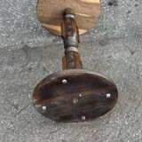 1930s carved wooden side table - oak and pine
