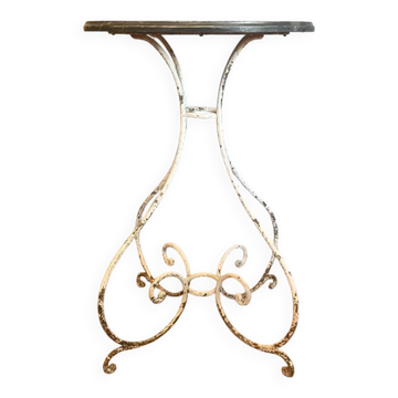 Table d'appoint art nouveau 1890 avec faux marbre forgé à la main