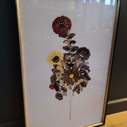 Vintage painting flowers wings of naturalized butterflies