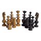 Vintage chess set, late 19th - early 20th century, in carved turned wood, 9 cm