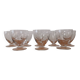 Set of 8 old glasses on base with chiseled decor