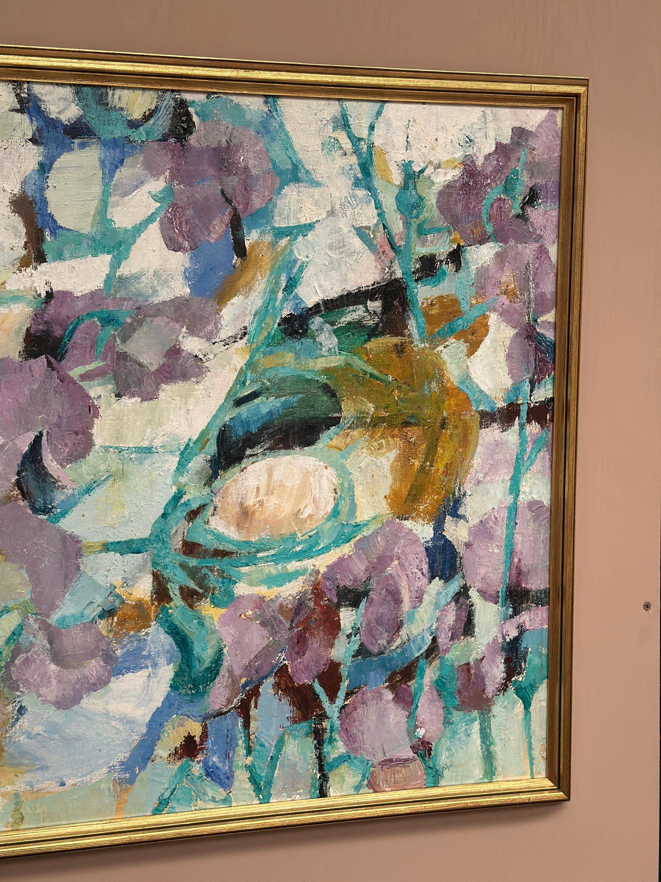 Huile sur toile suédoise – “composition” attribuée à gunnar alvarna