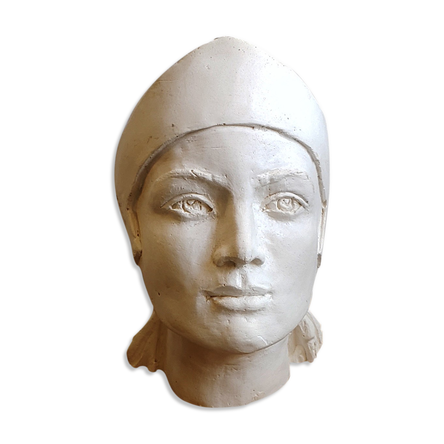 Woman's head in plaster