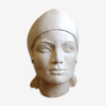 Woman's head in plaster