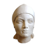 Woman's head in plaster