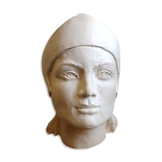 Woman's head in plaster