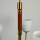 Scandinavian Modern Three-Light Pendant in Brass, Teak and Opaline Glass, 1960s