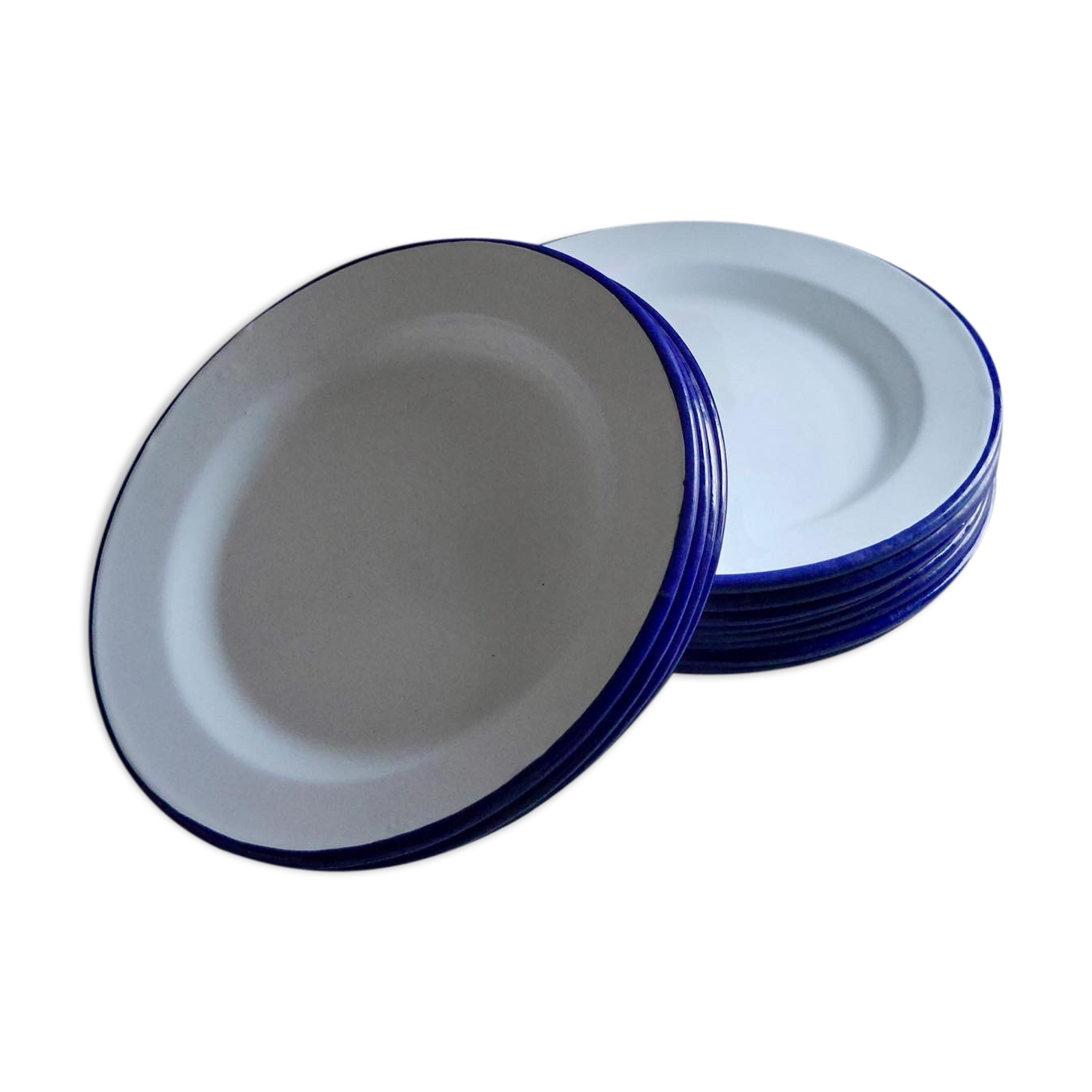 Lot of 12 enamel plates