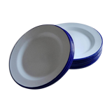 Lot de 12 assiettes en émail