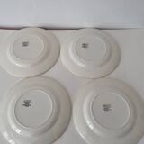 4 flat plates stamped Digoin Sarreguemines, Domremy model