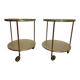 Ensemble de deux chariots en verre à deux niveaux, modèle Strind par Ehlen Johansson pour IKEA.