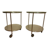 Set of two two-tiered glass trolleys, model Strind by Ehlen Johansson for IKEA