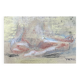 Painting signed pastel gold “Buddha woman” ZEN